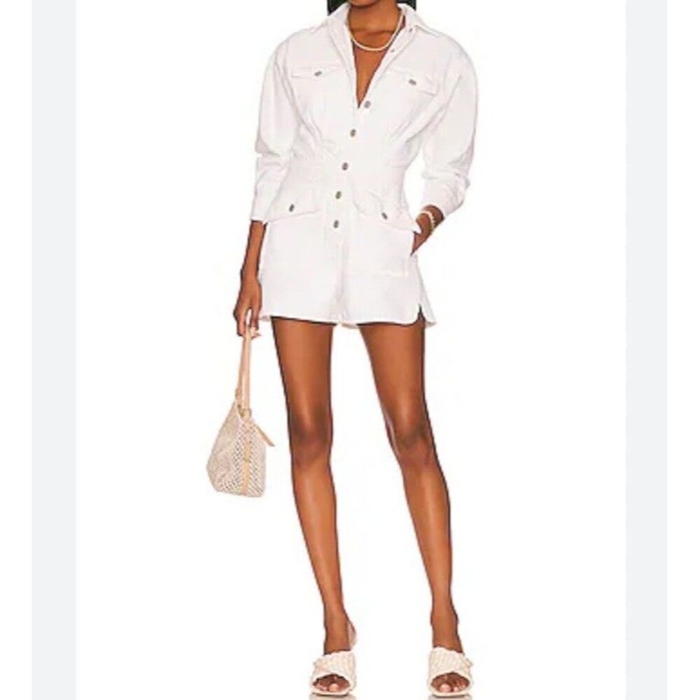 7 For All Mankind Surplus Denim Romper White Size Medium